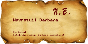 Navratyil Barbara névjegykártya